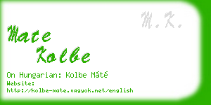 mate kolbe business card