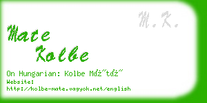 mate kolbe business card